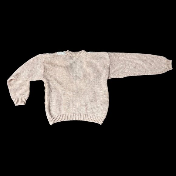 Vintage Cardigan Sweater 1980s Peach Cable Knit Small Perfect Designs Korea - Picture 3 of 7